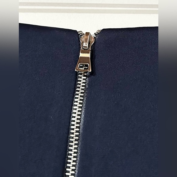 Tibi Navy Bonded Satin High Waisted Draped Skirt 2 - Picture 8 of 10